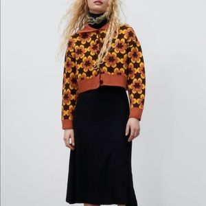 ZARA GEOMETRIC KNIT JACQUARD SWEATER